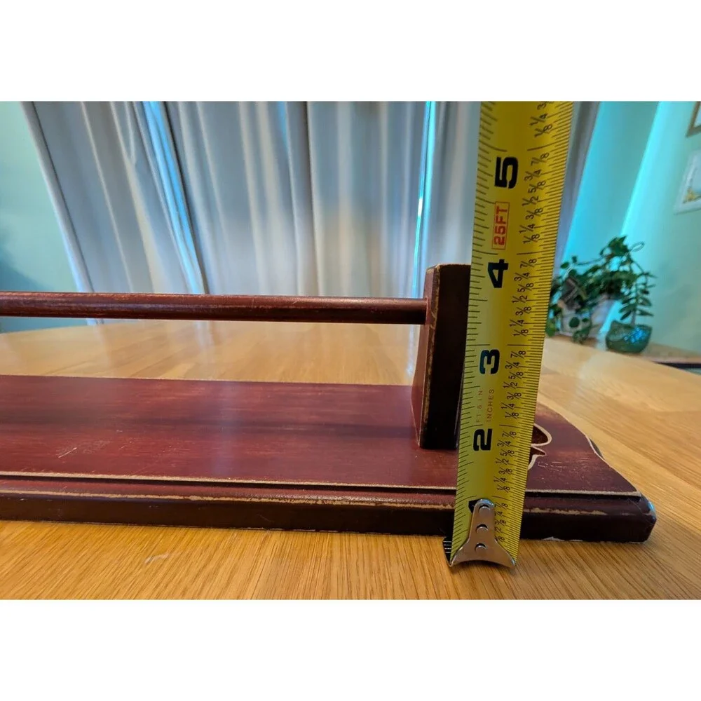 Vintage 1994 Apple Wood Towel Rack Bar Shelf Cottagecore 20